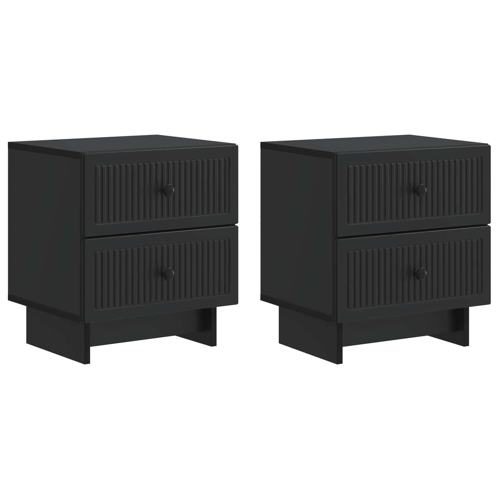 vidaXL Szafka Nocna z szufladą 2 pcs Czarny 43 x 34,5 x 47,5 cm