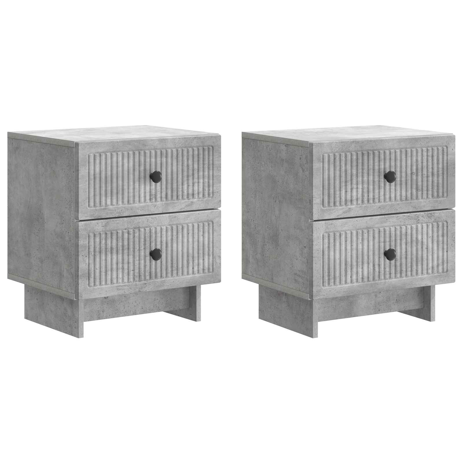 vidaXL Szafka Nocna 2 pcs Betonowy szary 43 x 34,5 x 47,5 cm