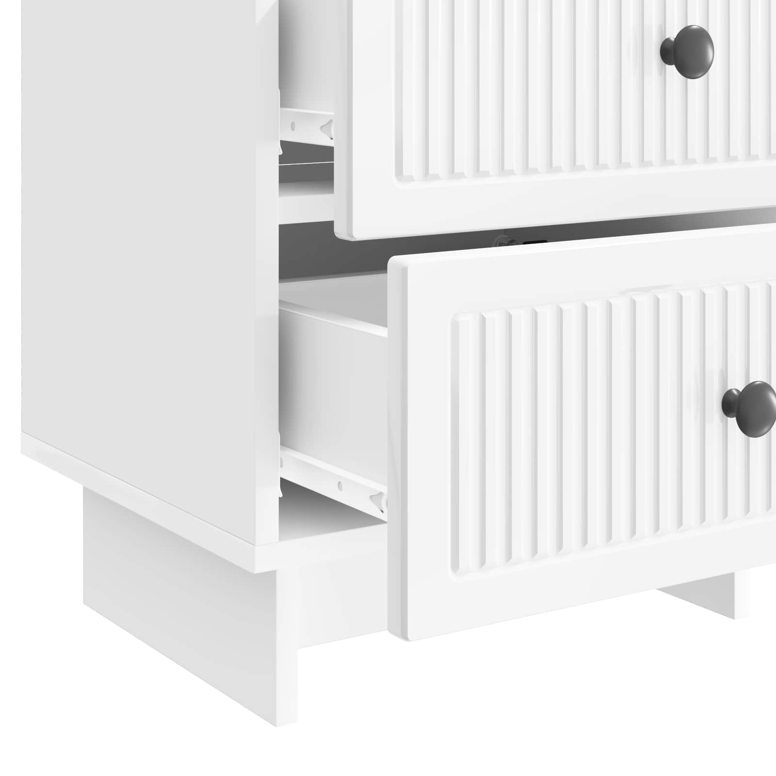 vidaXL Szafka Nocna 2 pcs Biały wysoki połysk 43 x 34,5 x 47,5 cm
