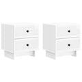 vidaXL Szafka Nocna 2 pcs Biały wysoki połysk 43 x 34,5 x 47,5 cm