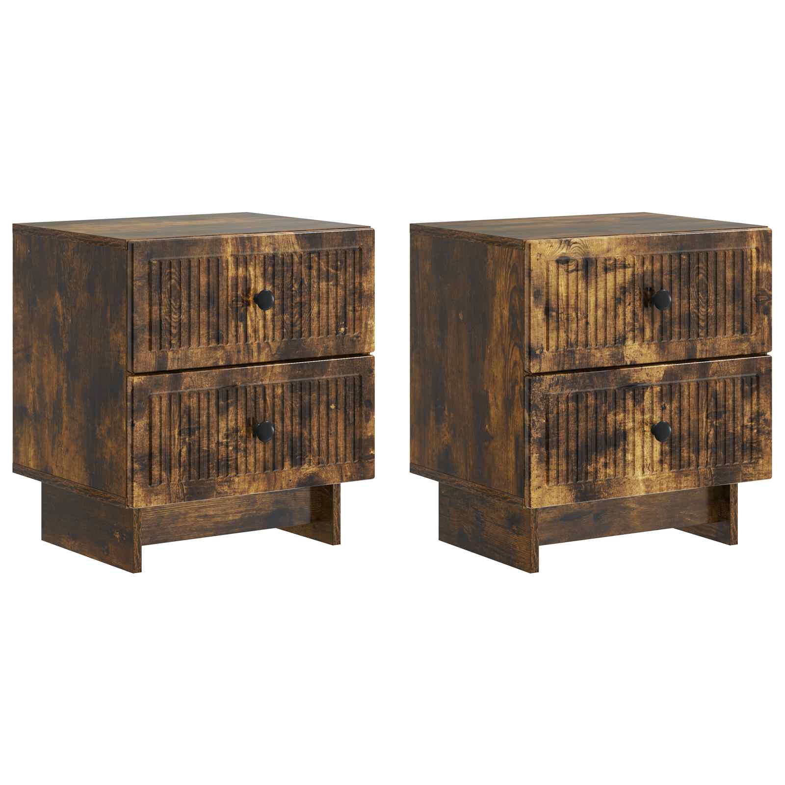 vidaXL Szafka Nocna z szufladą 2 pcs Dąb wędzony 43 x 34,5 x 47,5 cm