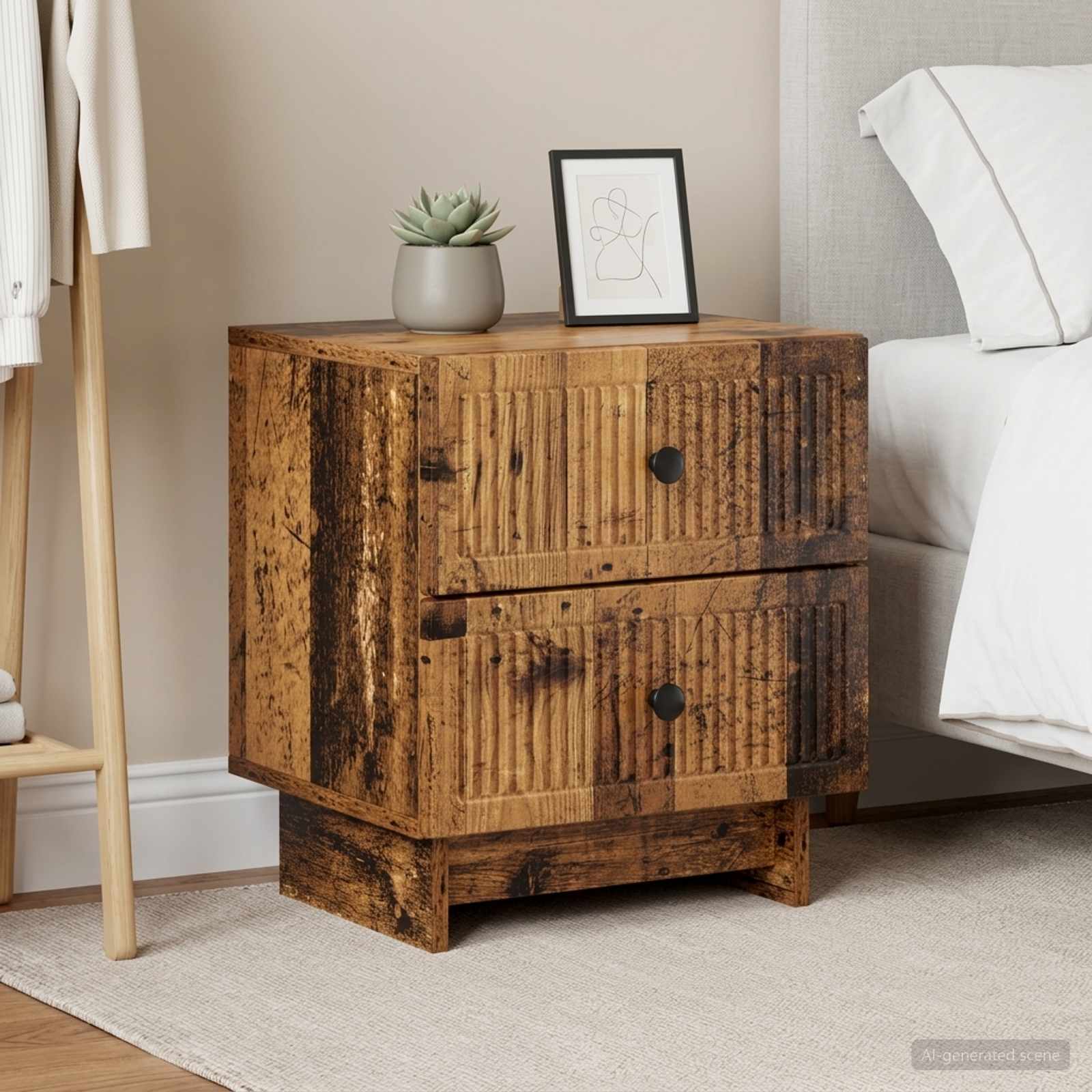 vidaXL Szafka Nocna 2 szt. Stare drewno 43 x 34,5 x 47,5 cm