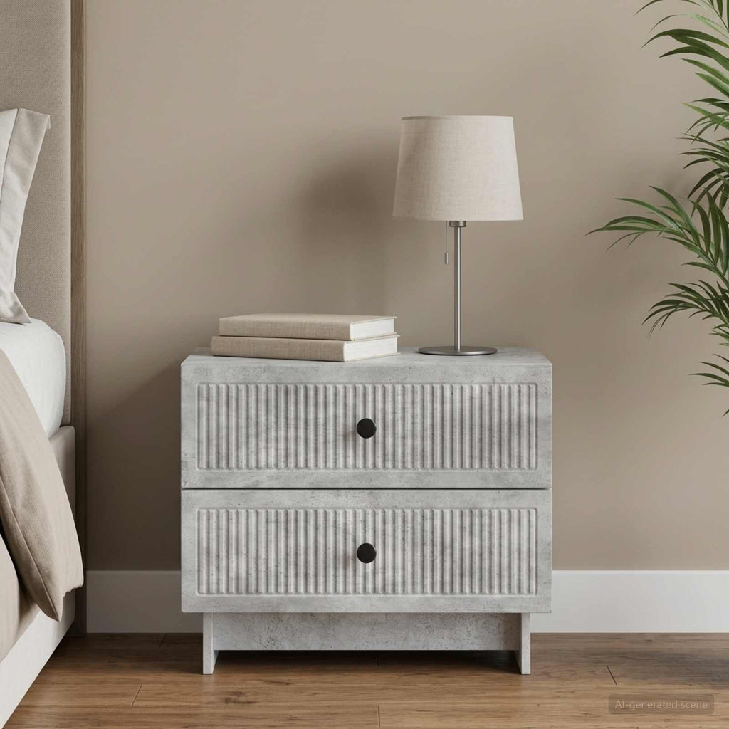 vidaXL Szafka Nocna z szufladą Betonowy szary 62 x 34,5 x 47,5 cm