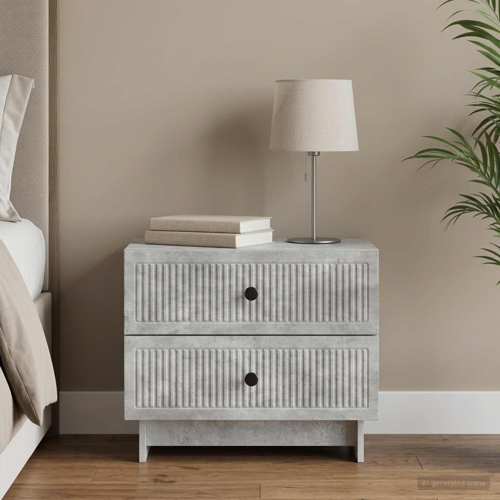 vidaXL Szafka Nocna z szufladą Betonowy szary 62 x 34,5 x 47,5 cm
