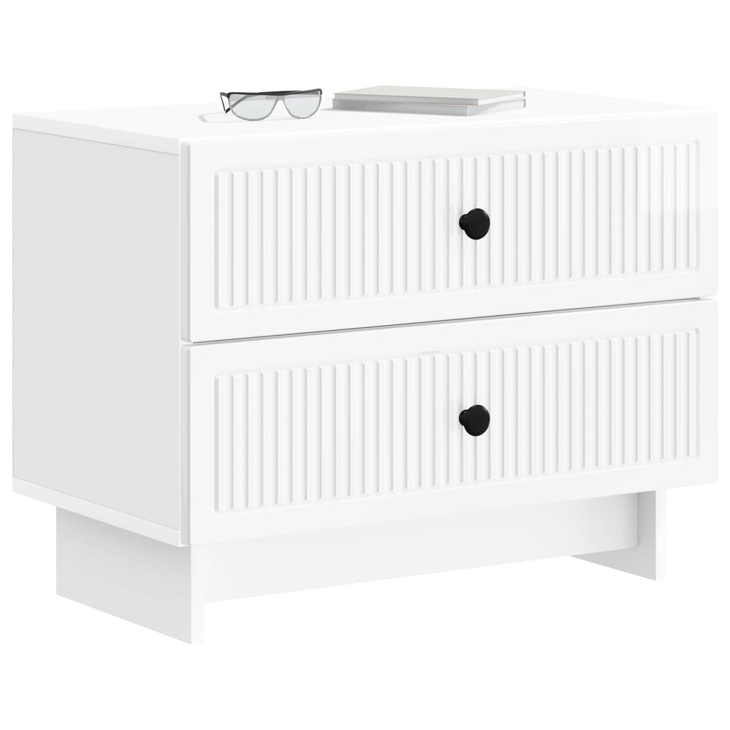 vidaXL Szafka Nocna z szufladą Biały wysoki połysk 62 x 34,5 x 47,5 cm