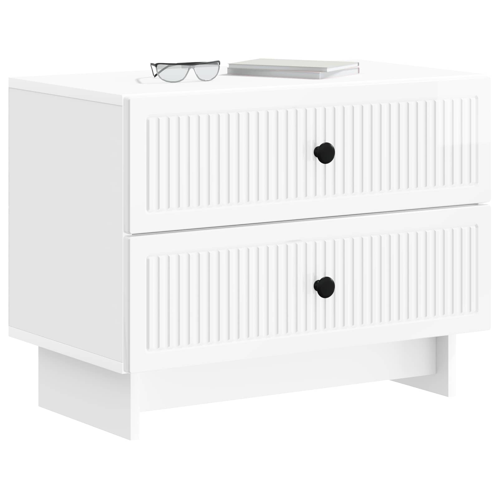 vidaXL Szafka Nocna z szufladą Biały wysoki połysk 62 x 34,5 x 47,5 cm