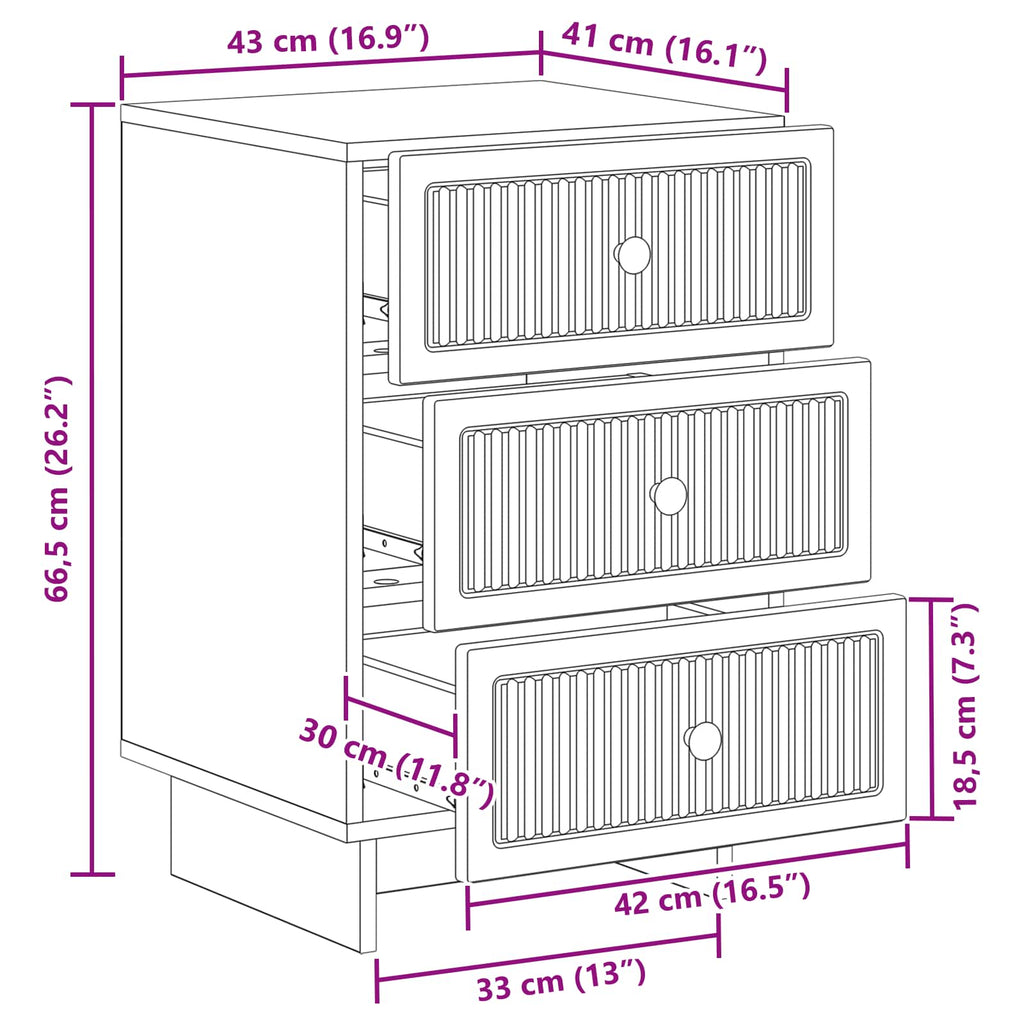vidaXL Szafka Nocna Stare drewno 43 x 41 x 66,5 cm Drewno inżynieryjne