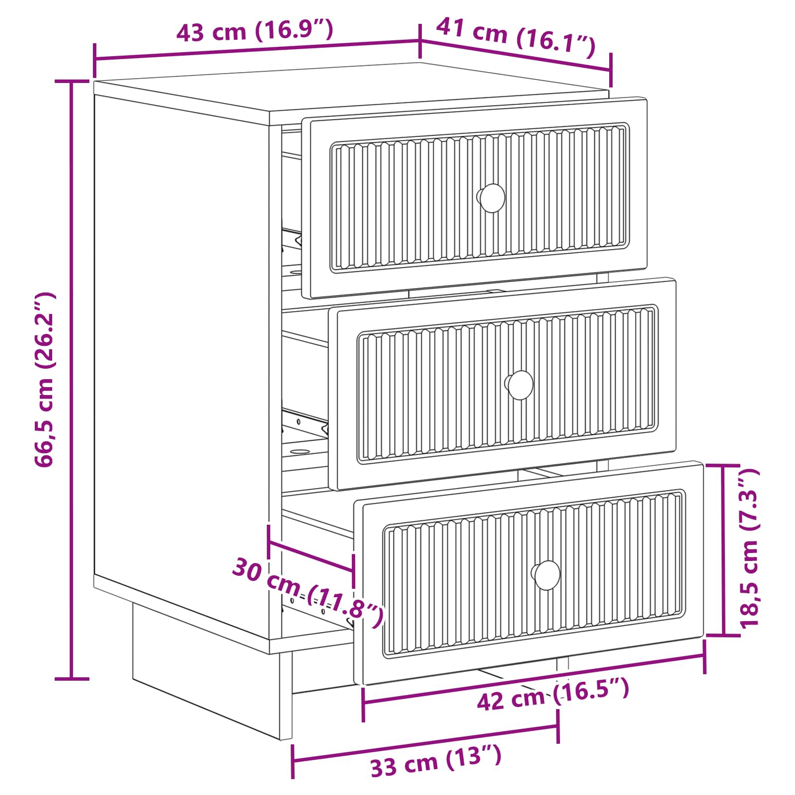 vidaXL Szafka Nocna Stare drewno 43 x 41 x 66,5 cm Drewno inżynieryjne