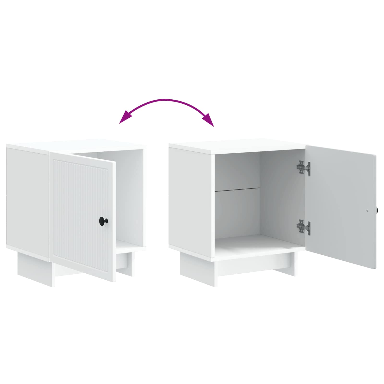 vidaXL Szafka Nocna 2 pcs Biały 43 x 34,5 x 50 cm Drewno inżynieryjne