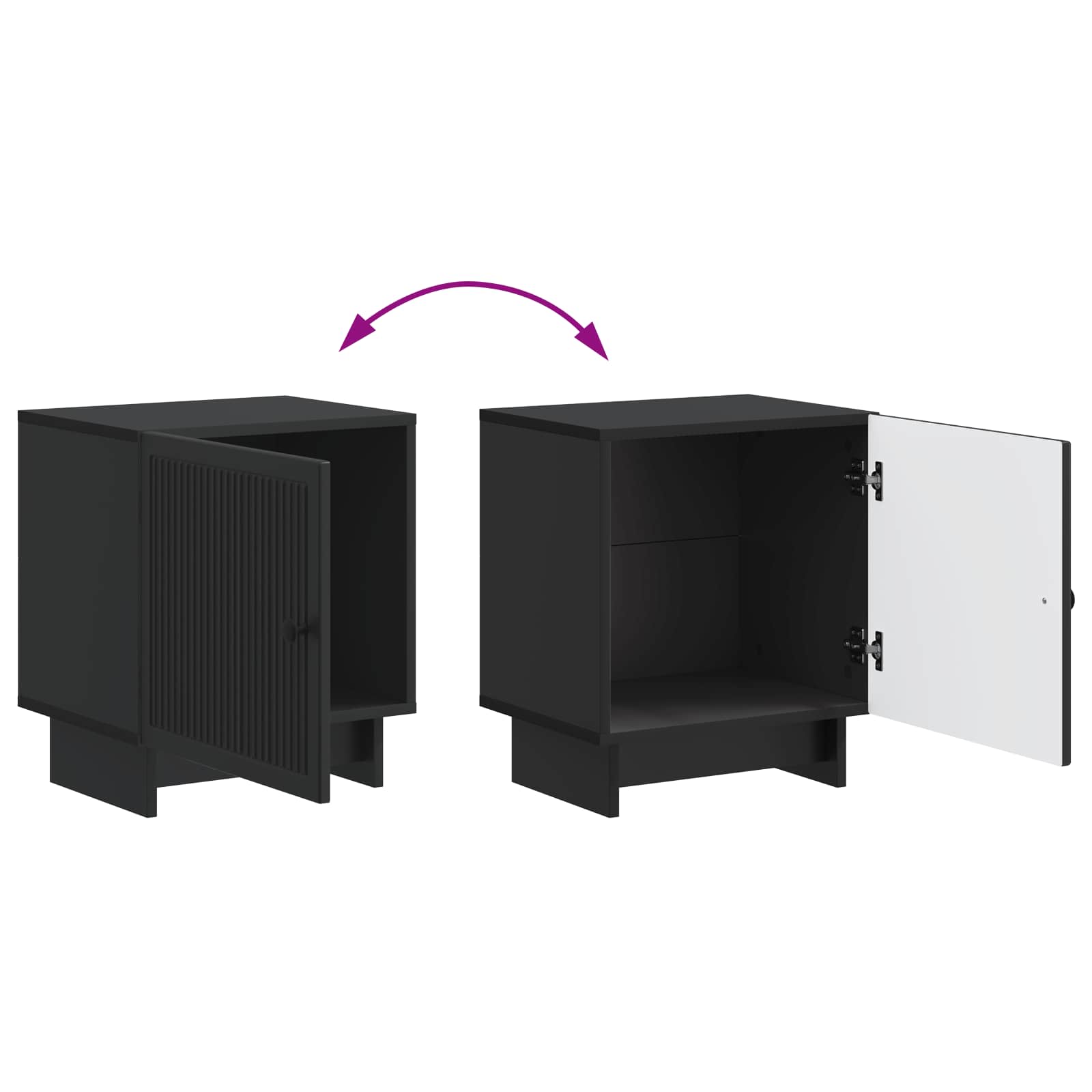 vidaXL Szafka Nocna 2 pcs Czarny 43 x 34,5 x 50 cm Drewno inżynieryjne
