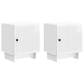 vidaXL Szafka Nocna 2 pcs Biały wysoki połysk 43 x 34,5 x 50 cm