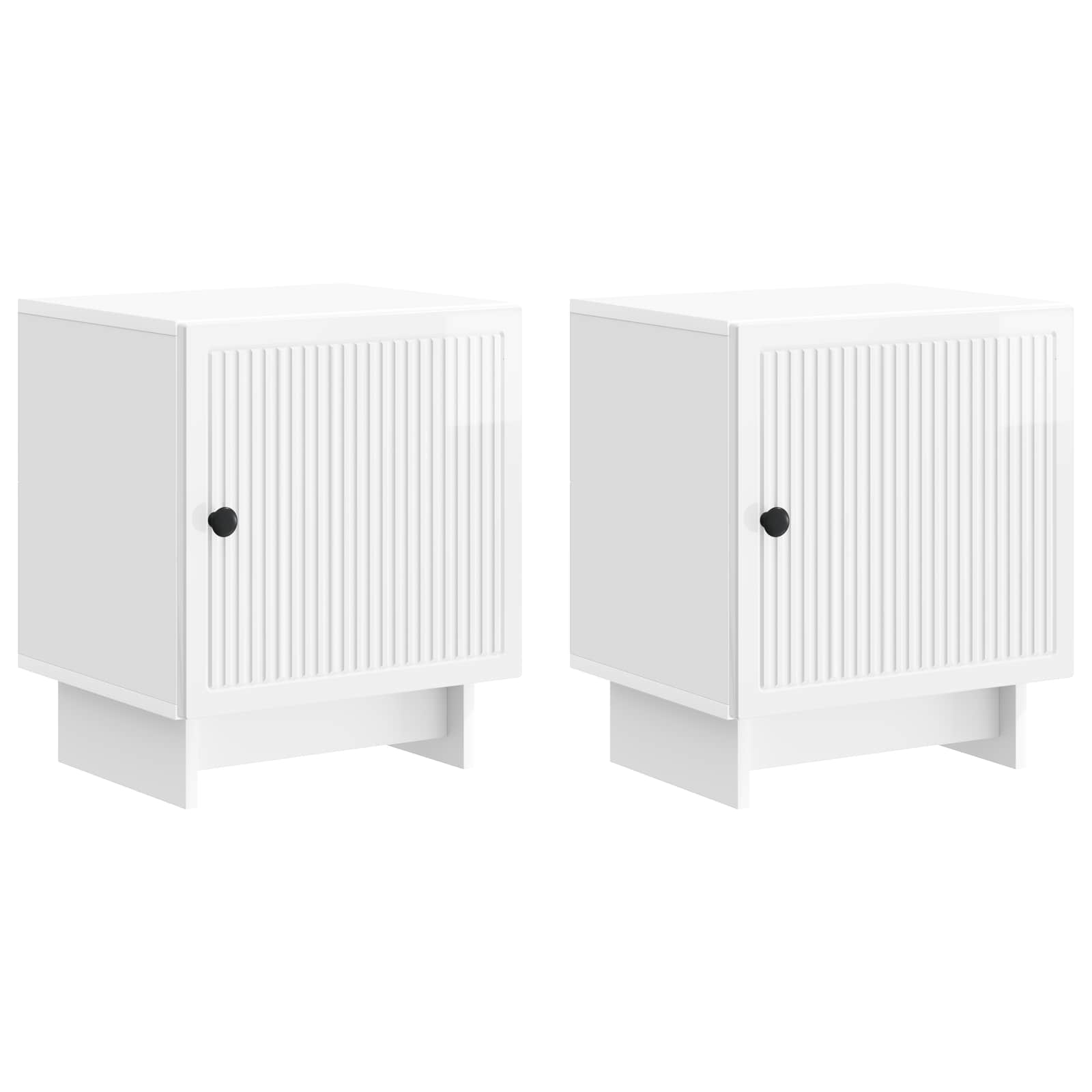 vidaXL Szafka Nocna 2 pcs Biały wysoki połysk 43 x 34,5 x 50 cm