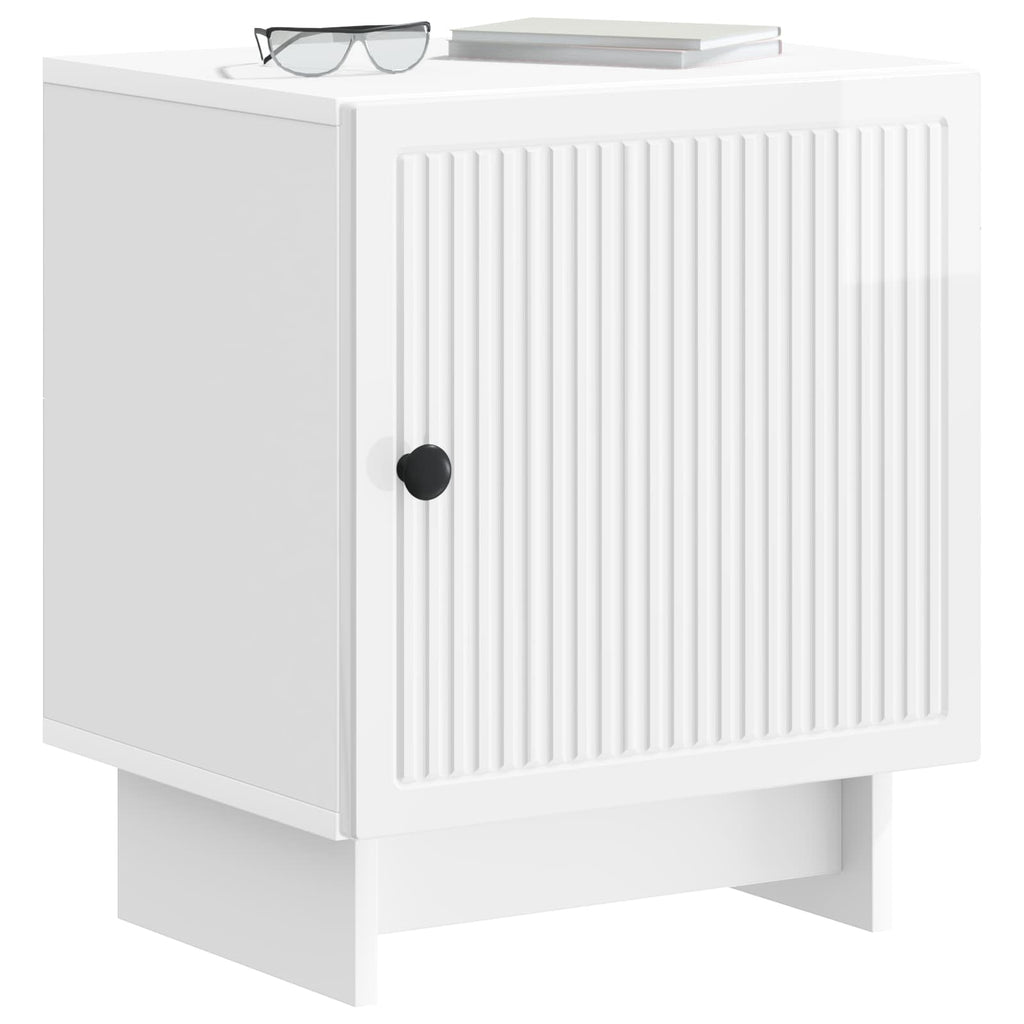 vidaXL Szafka Nocna 2 pcs Biały wysoki połysk 43 x 34,5 x 50 cm