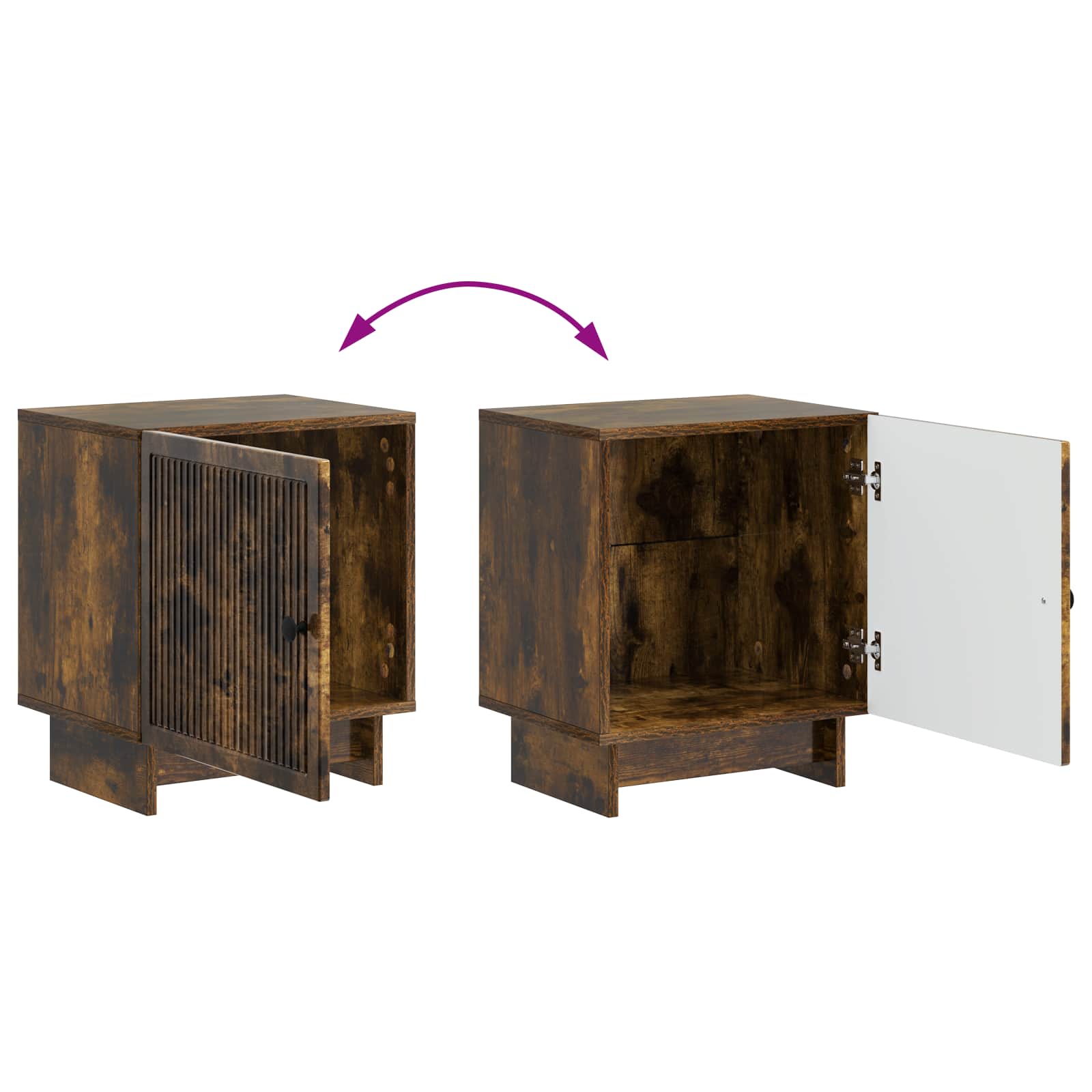 vidaXL Szafka Nocna 2 pcs Dąb wędzony 43 x 34,5 x 50 cm