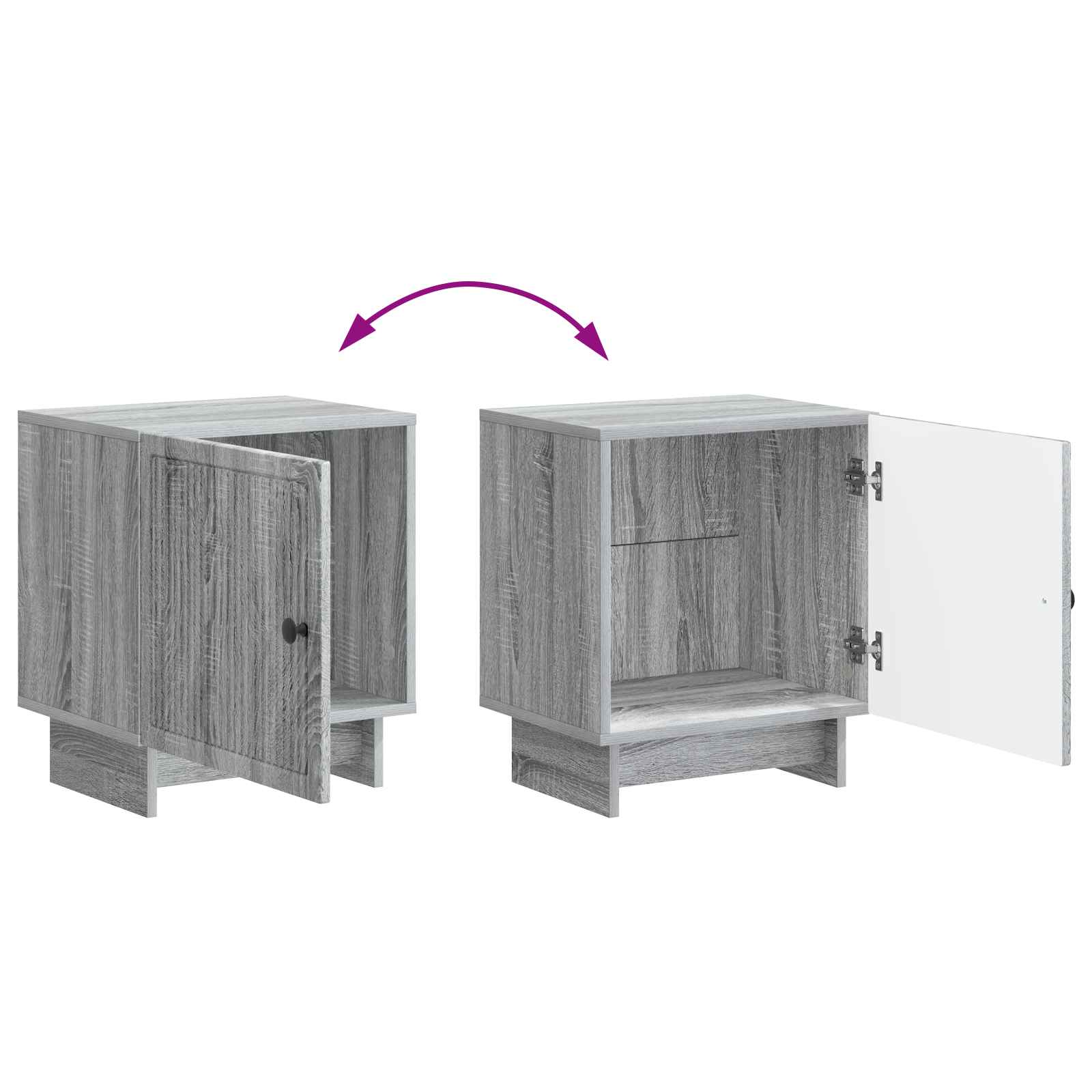 vidaXL Szafka Nocna 2 pcs Szary Sonoma 43 x 34,5 x 50 cm