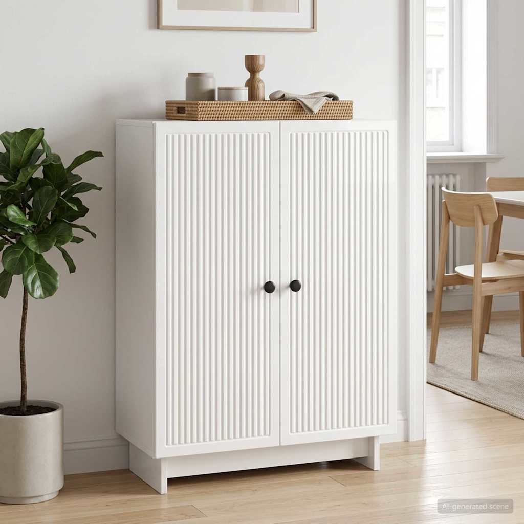 vidaXL Bufet Biały wysoki połysk 66 x 34,5 x 90 cm Drewno inżynieryjne