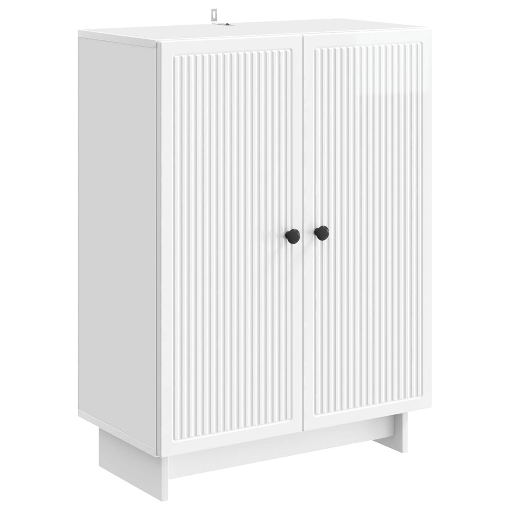 vidaXL Bufet Biały wysoki połysk 66 x 34,5 x 90 cm Drewno inżynieryjne