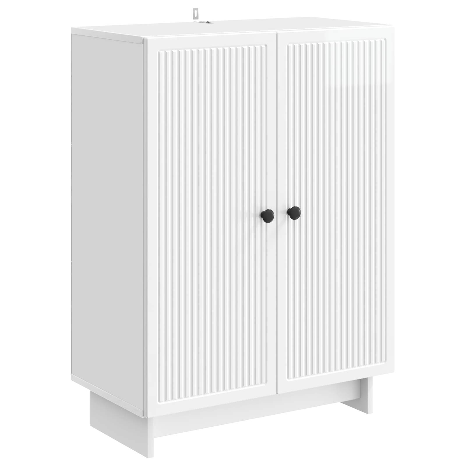vidaXL Bufet Biały wysoki połysk 66 x 34,5 x 90 cm Drewno inżynieryjne