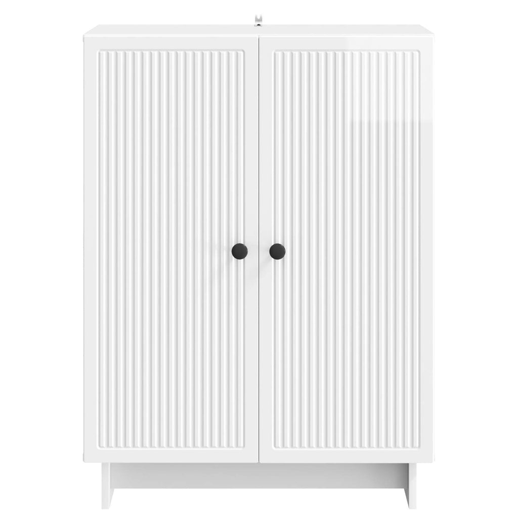 vidaXL Bufet Biały wysoki połysk 66 x 34,5 x 90 cm Drewno inżynieryjne