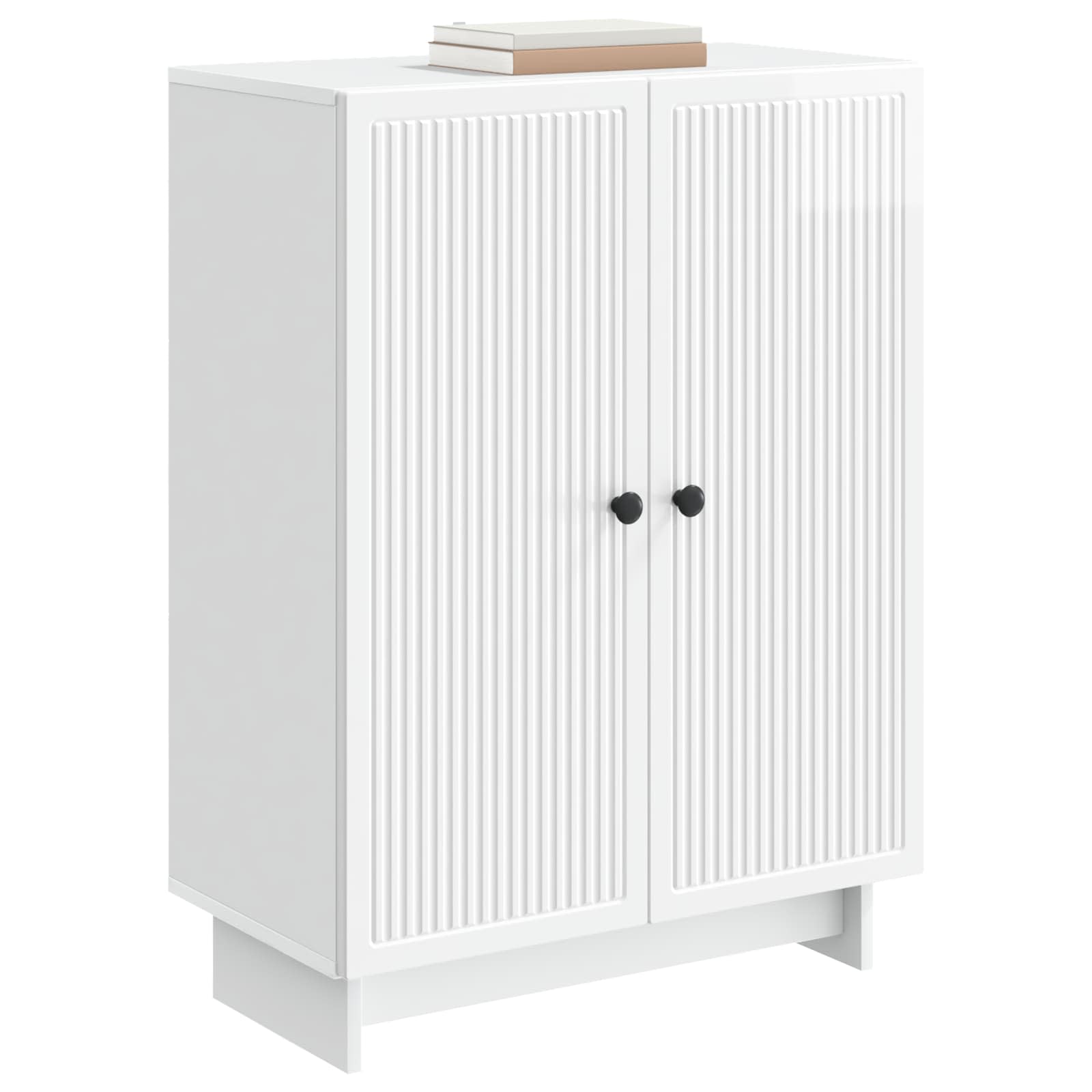vidaXL Bufet Biały wysoki połysk 66 x 34,5 x 90 cm Drewno inżynieryjne