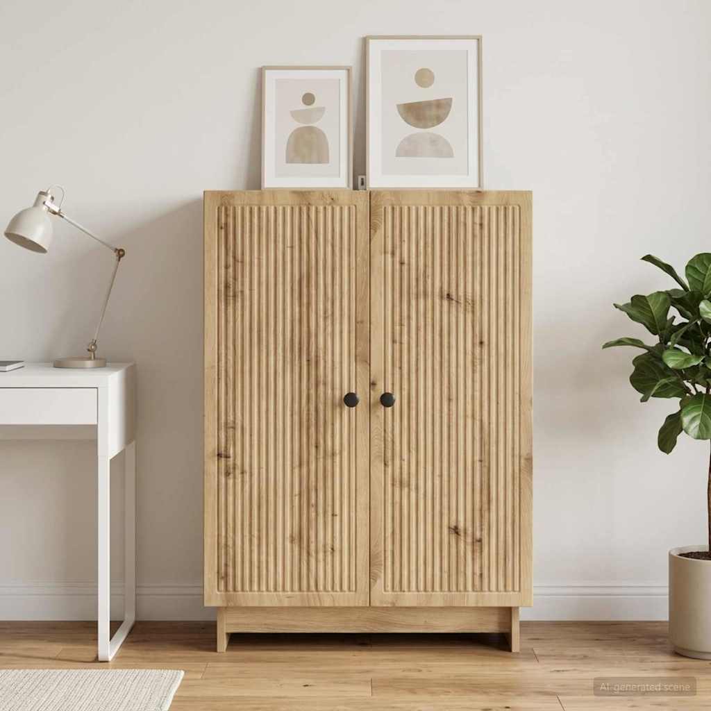 vidaXL Bufet Dąb artisan 66 x 34,5 x 90 cm Drewno inżynieryjne