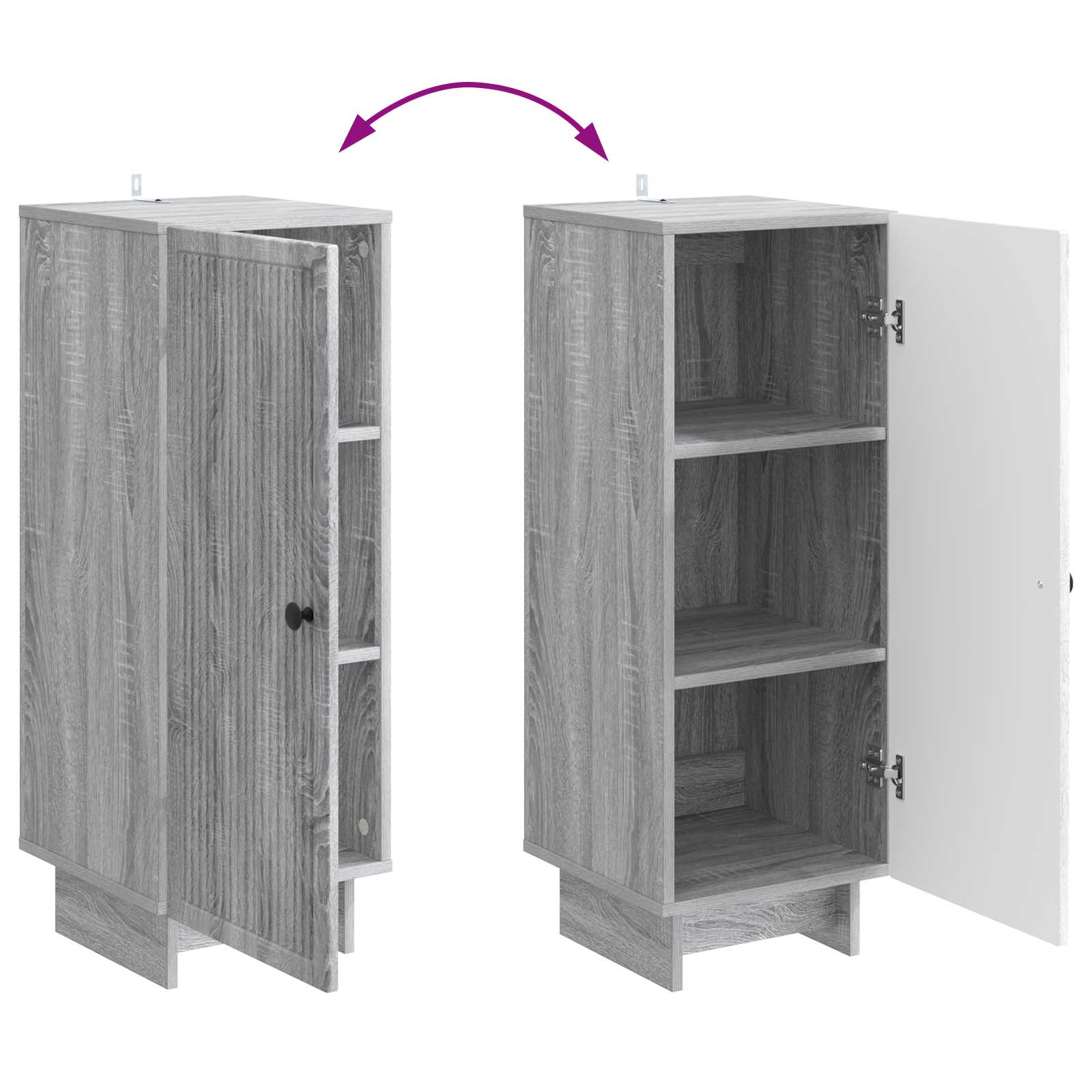 vidaXL Bufet Szary Sonoma 33 x 34,5 x 90 cm Drewno inżynieryjne