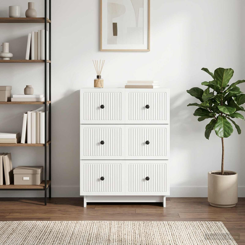 vidaXL Szafka z Szufladami Biały 66 x 34,5 x 90 cm Drewno inżynieryjne