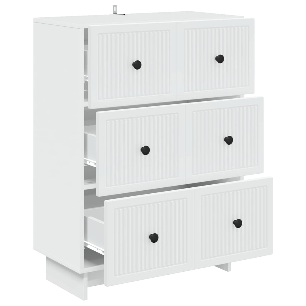 vidaXL Szafka z Szufladami Biały 66 x 34,5 x 90 cm Drewno inżynieryjne