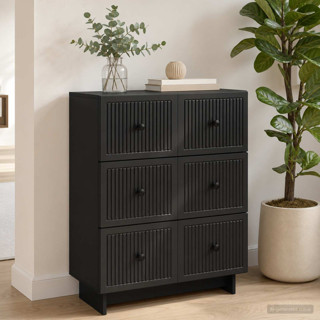 vidaXL Szafka z Szufladami Czarny 66 x 34,5 x 90 cm
