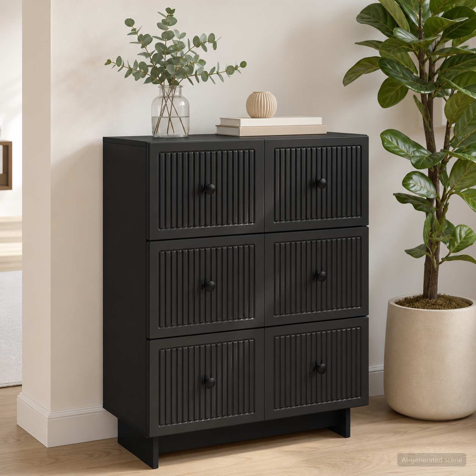 vidaXL Szafka z Szufladami Czarny 66 x 34,5 x 90 cm