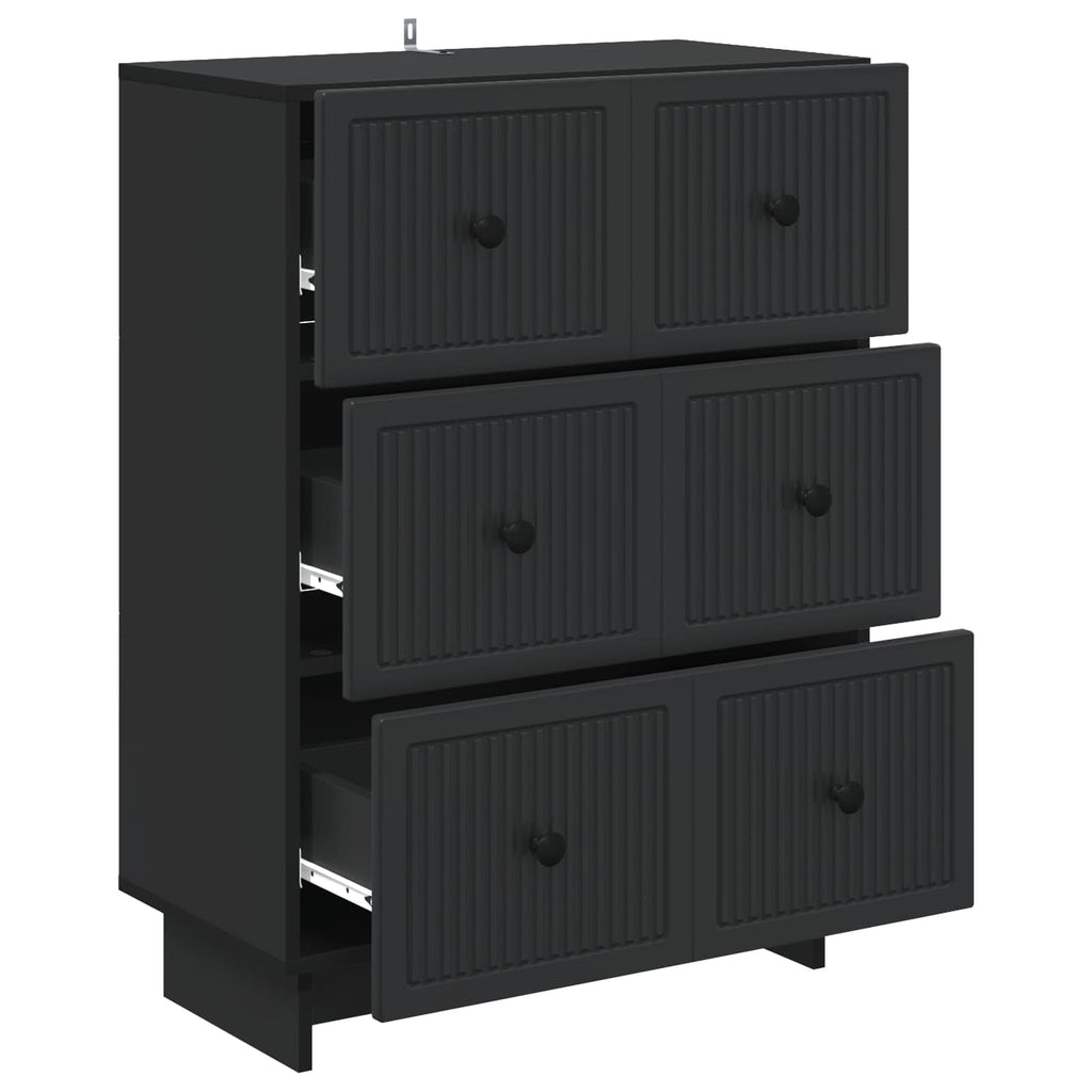 vidaXL Szafka z Szufladami Czarny 66 x 34,5 x 90 cm
