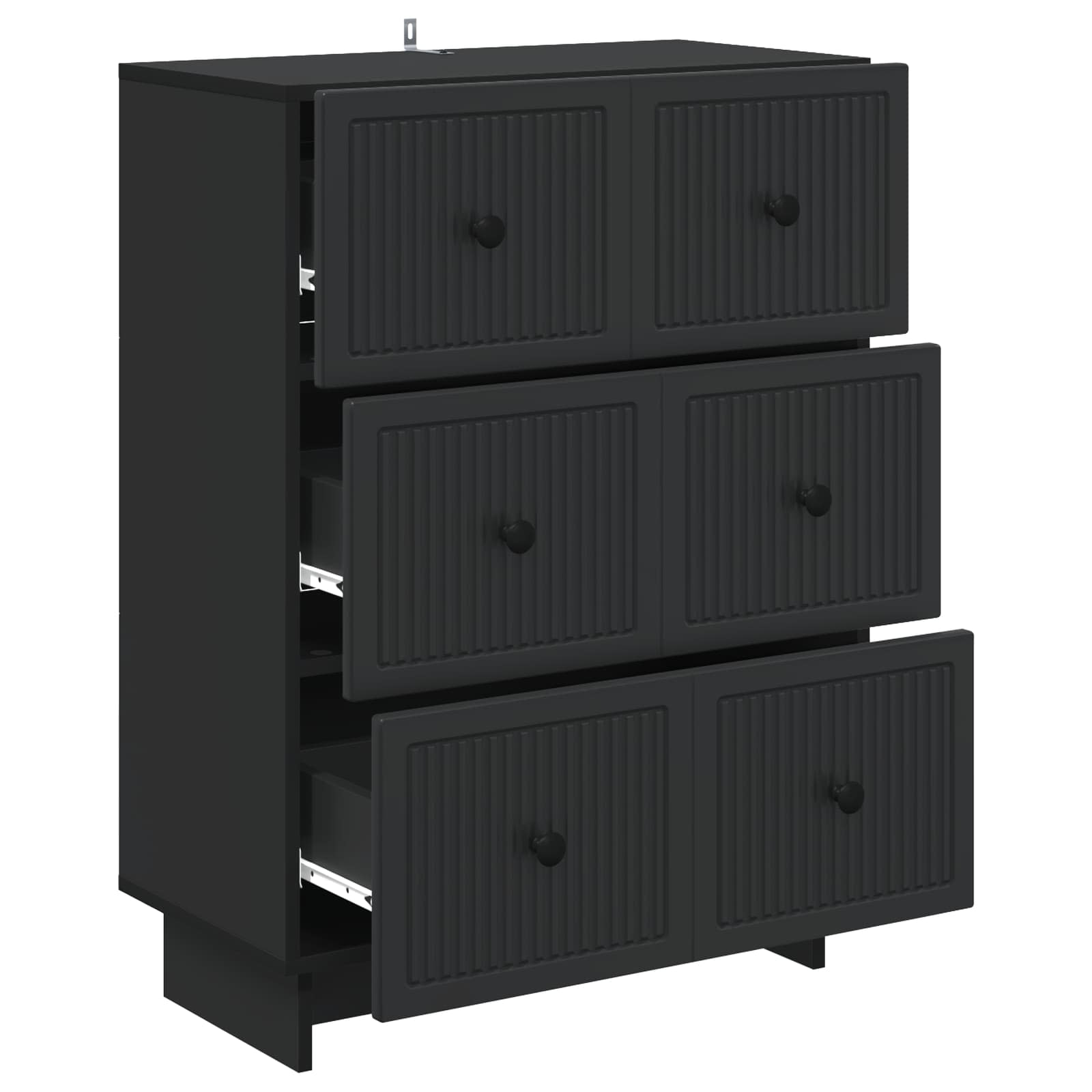 vidaXL Szafka z Szufladami Czarny 66 x 34,5 x 90 cm