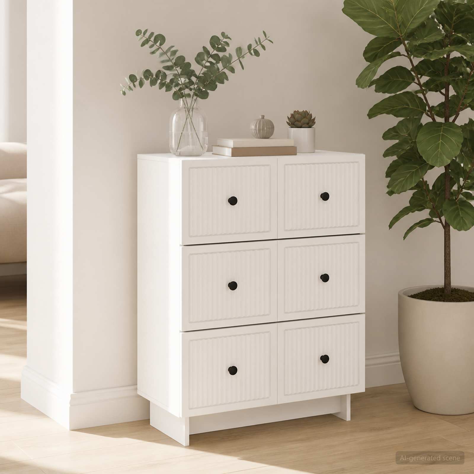 vidaXL Szafka z Szufladami Biały wysoki połysk 66 x 34,5 x 90 cm