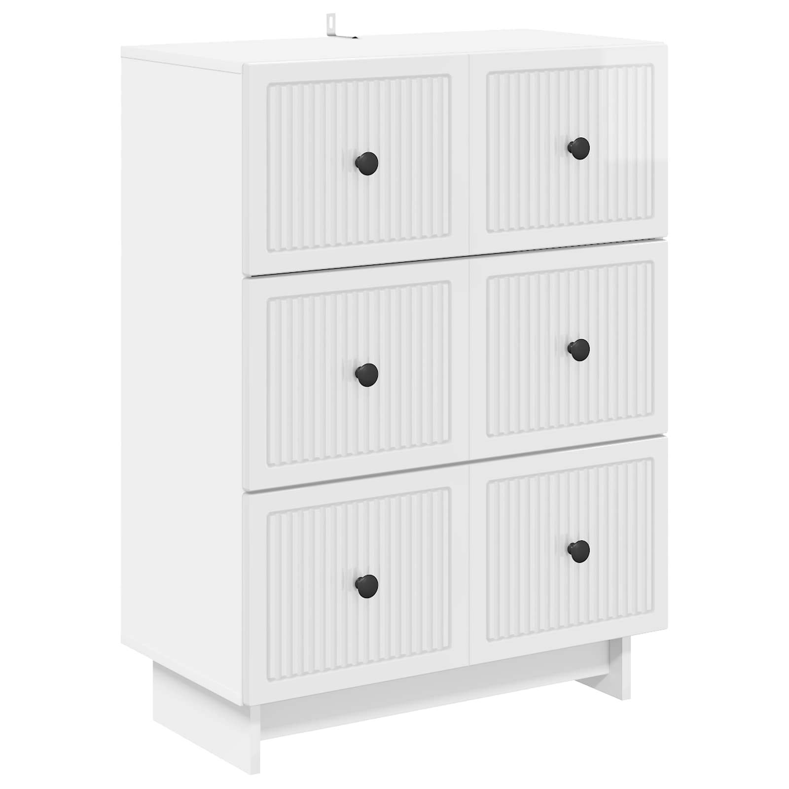 vidaXL Szafka z Szufladami Biały wysoki połysk 66 x 34,5 x 90 cm