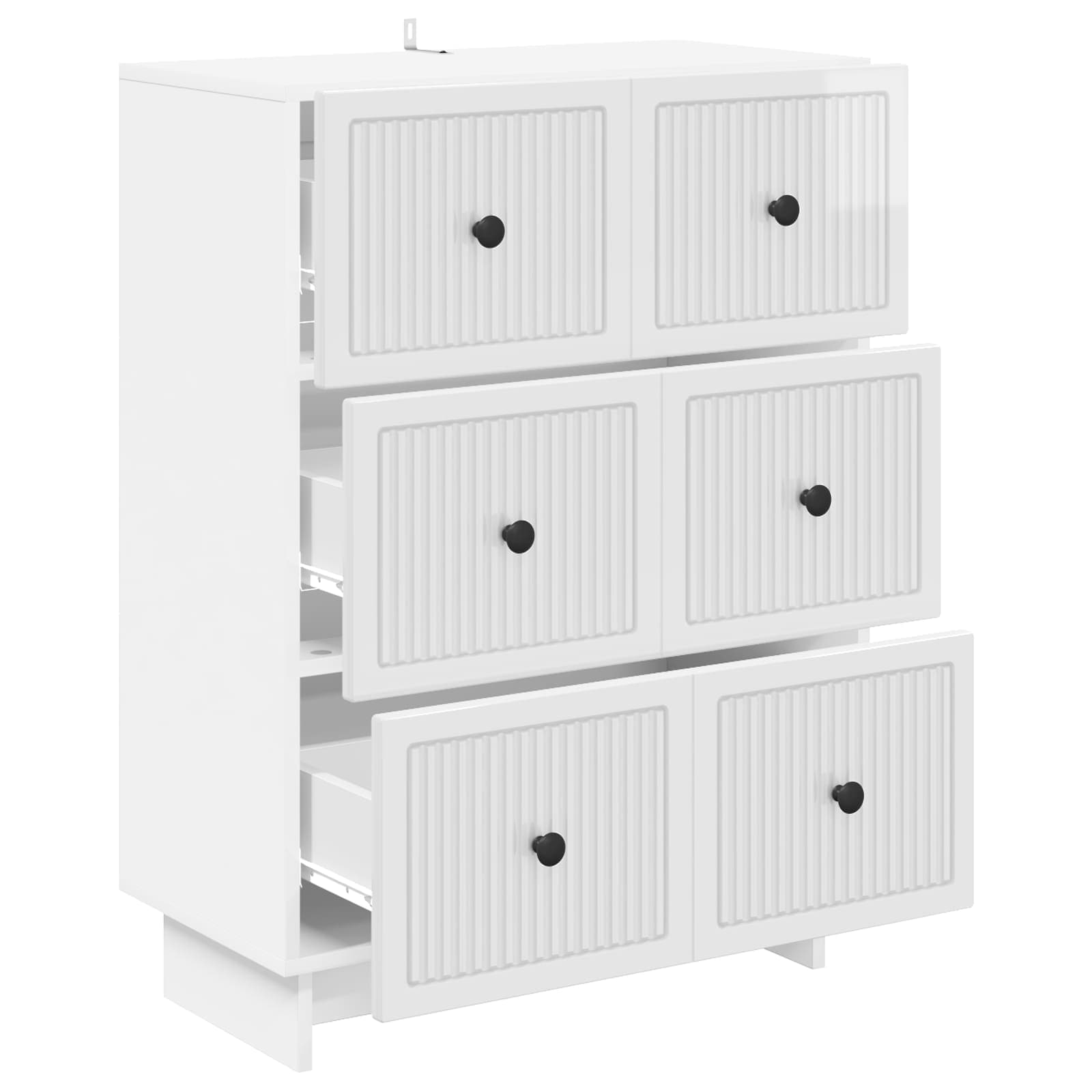 vidaXL Szafka z Szufladami Biały wysoki połysk 66 x 34,5 x 90 cm