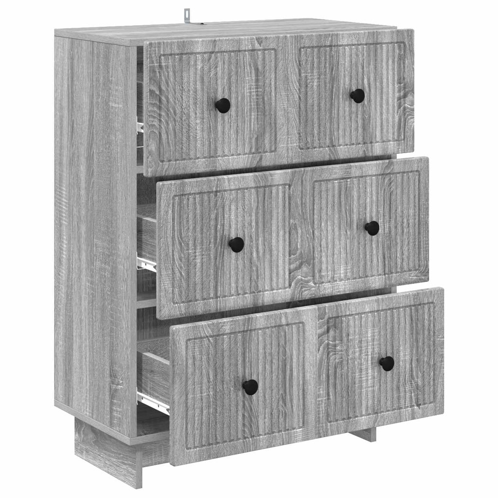 vidaXL Szafka z Szufladami Szary Sonoma 66 x 34,5 x 90 cm