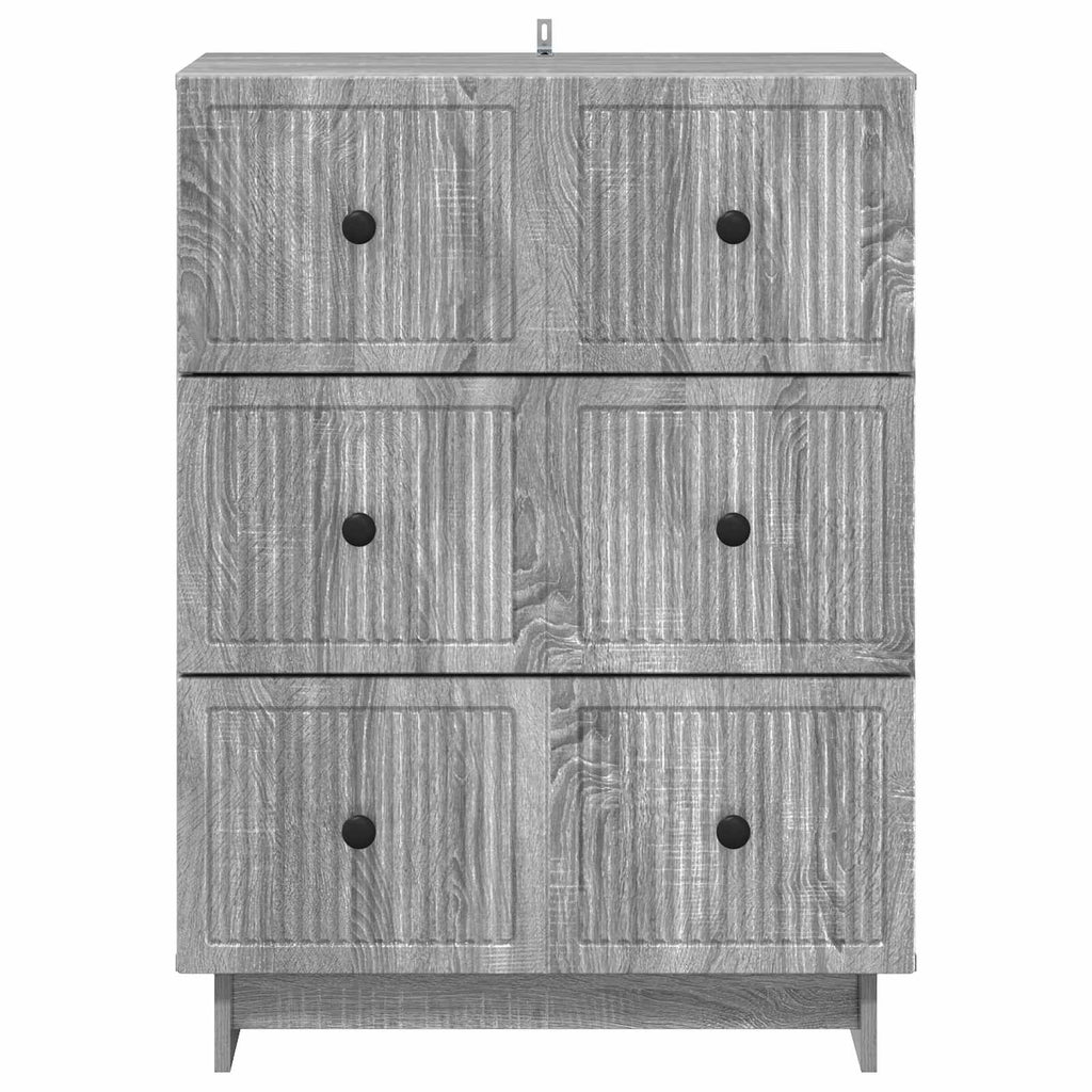 vidaXL Szafka z Szufladami Szary Sonoma 66 x 34,5 x 90 cm