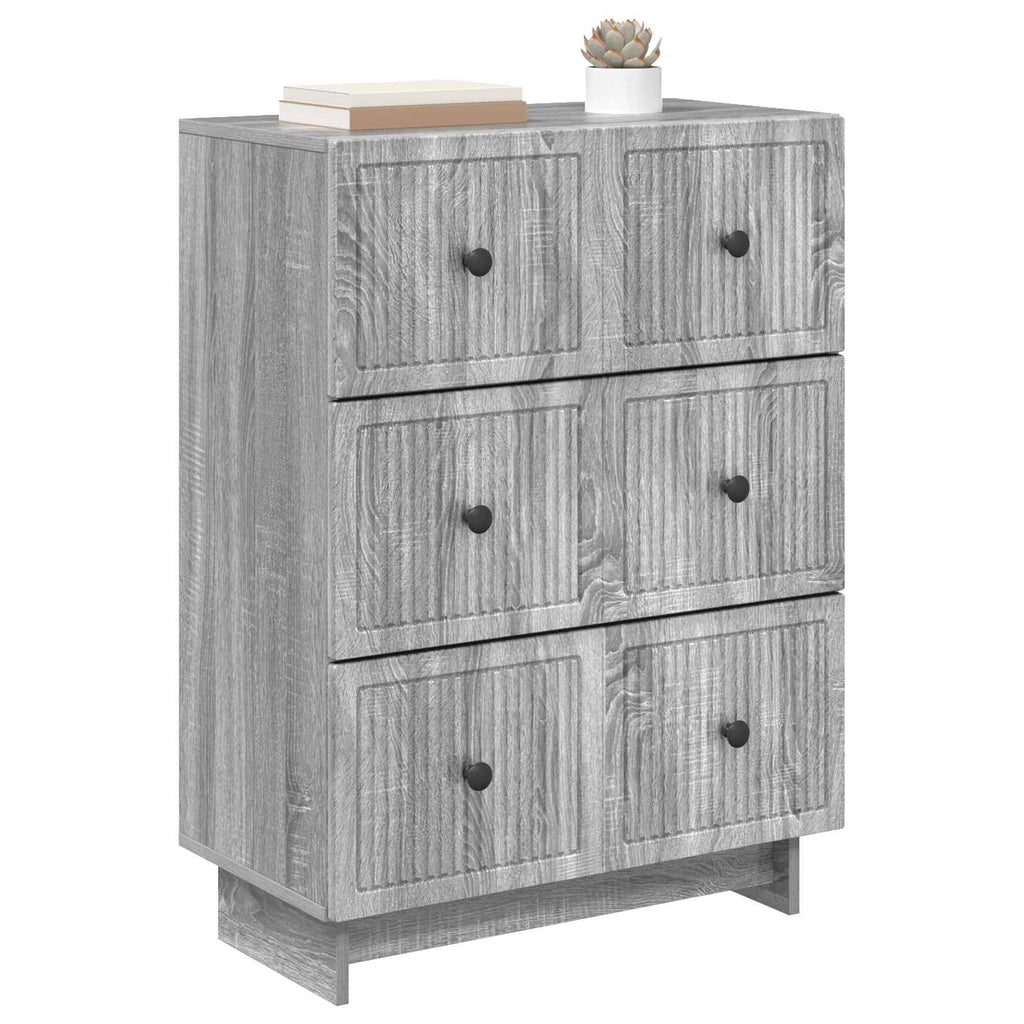 vidaXL Szafka z Szufladami Szary Sonoma 66 x 34,5 x 90 cm