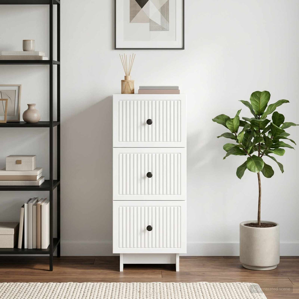 vidaXL Szafka z Szufladami Biały 33 x 34,5 x 90 cm Drewno inżynieryjne
