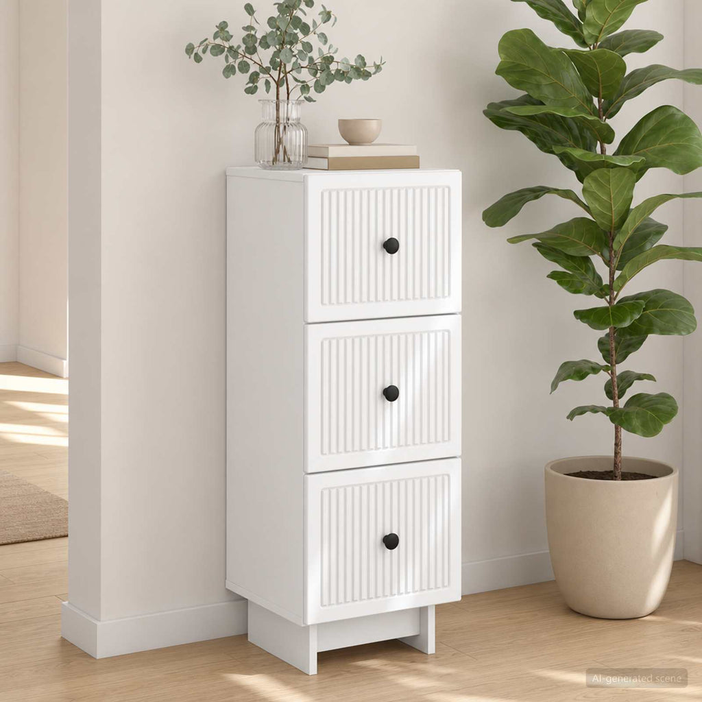 vidaXL Szafka z Szufladami Biały 33 x 34,5 x 90 cm Drewno inżynieryjne