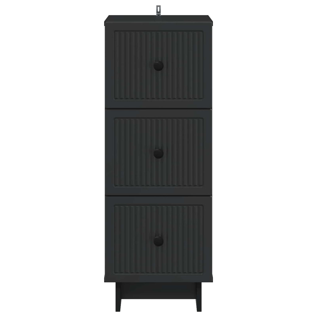vidaXL Szafka z Szufladami Czarny 33 x 34,5 x 90 cm