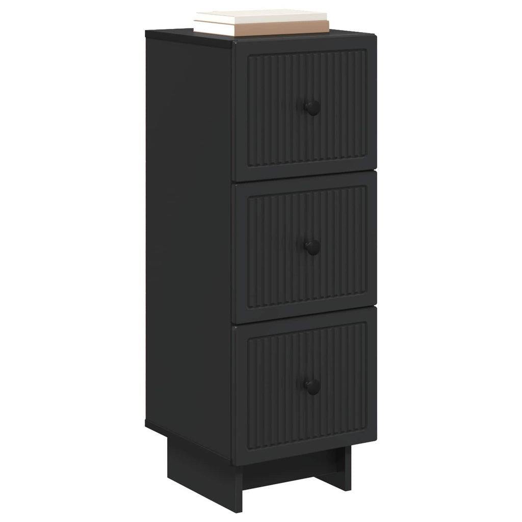 vidaXL Szafka z Szufladami Czarny 33 x 34,5 x 90 cm