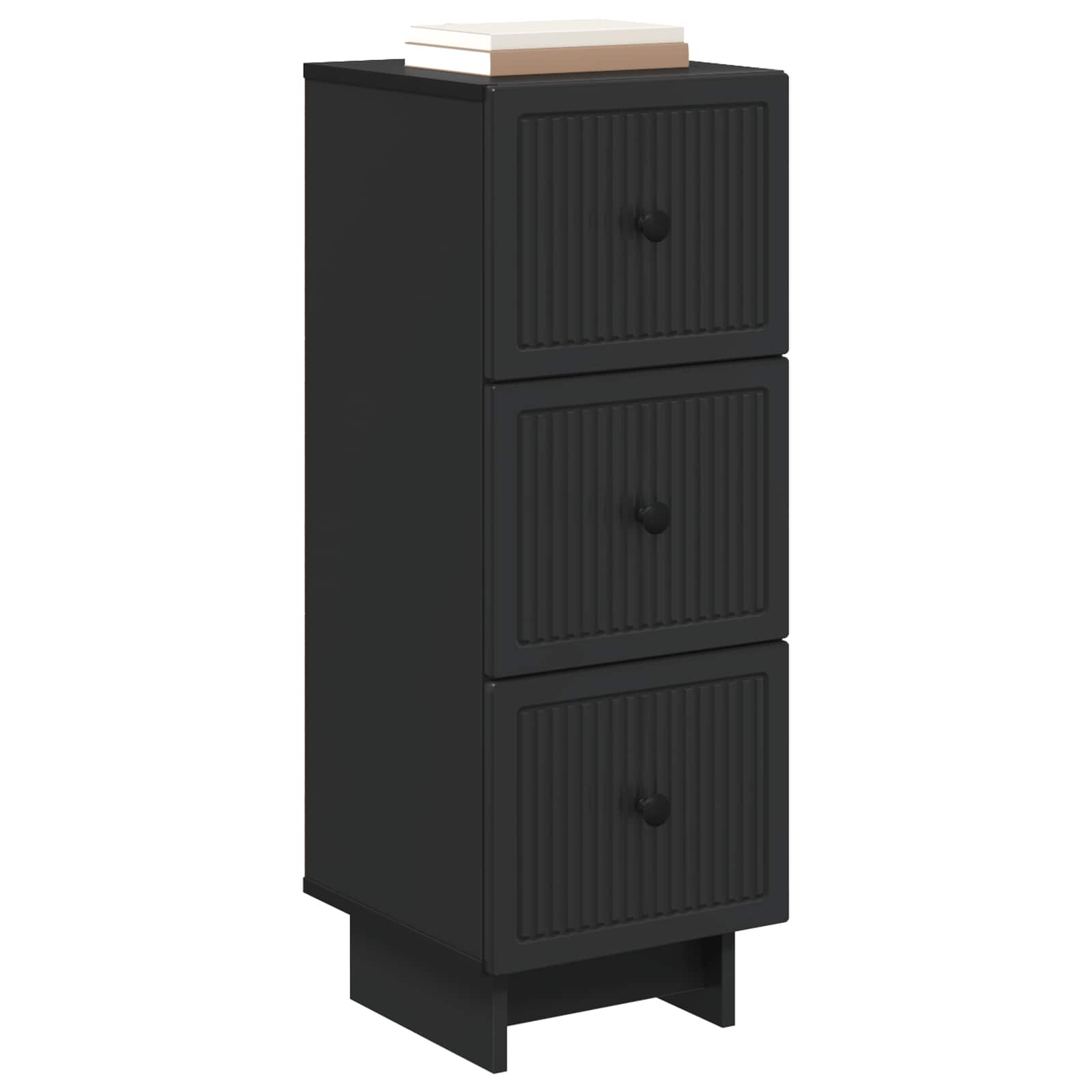 vidaXL Szafka z Szufladami Czarny 33 x 34,5 x 90 cm