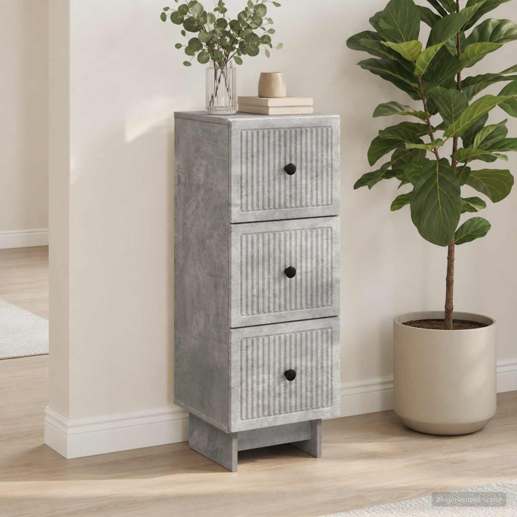 vidaXL Szafka z Szufladami Betonowy szary 33 x 34,5 x 90 cm