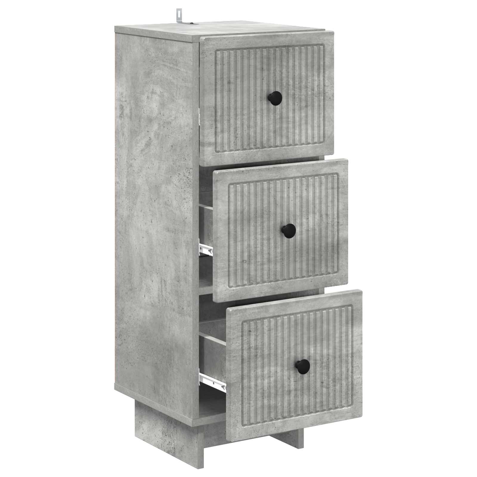 vidaXL Szafka z Szufladami Betonowy szary 33 x 34,5 x 90 cm