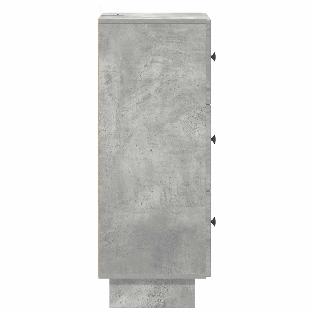 vidaXL Szafka z Szufladami Betonowy szary 33 x 34,5 x 90 cm