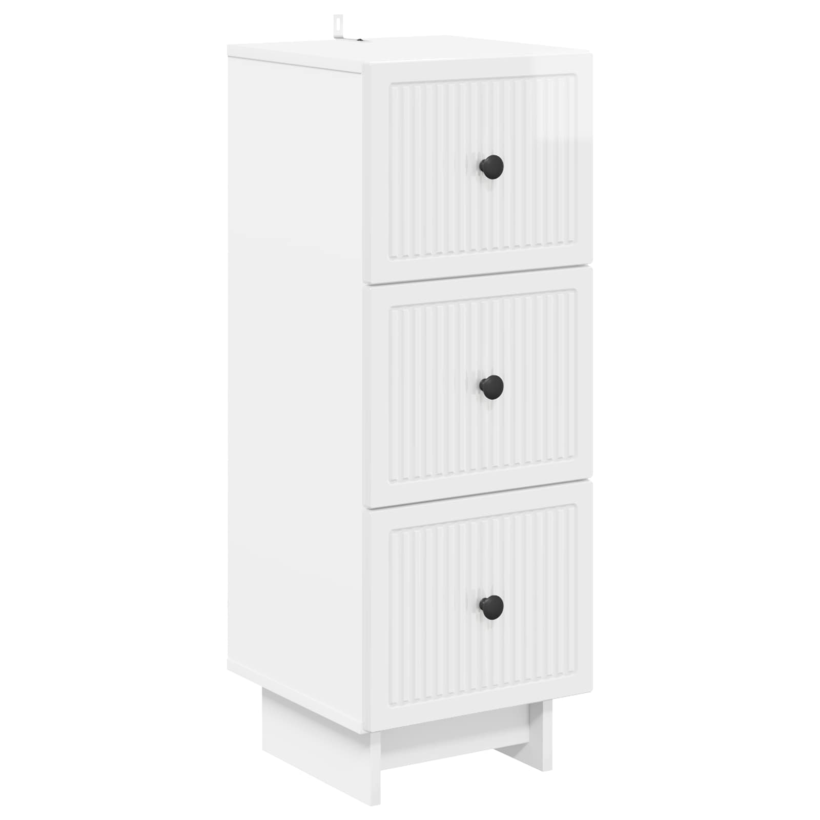 vidaXL Szafka z Szufladami Biały wysoki połysk 33 x 34,5 x 90 cm