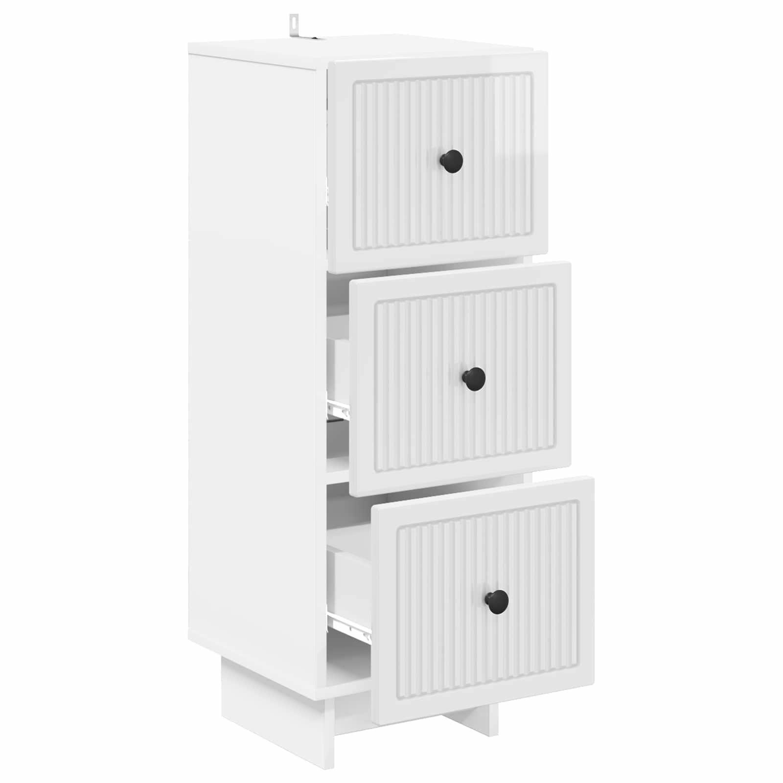 vidaXL Szafka z Szufladami Biały wysoki połysk 33 x 34,5 x 90 cm