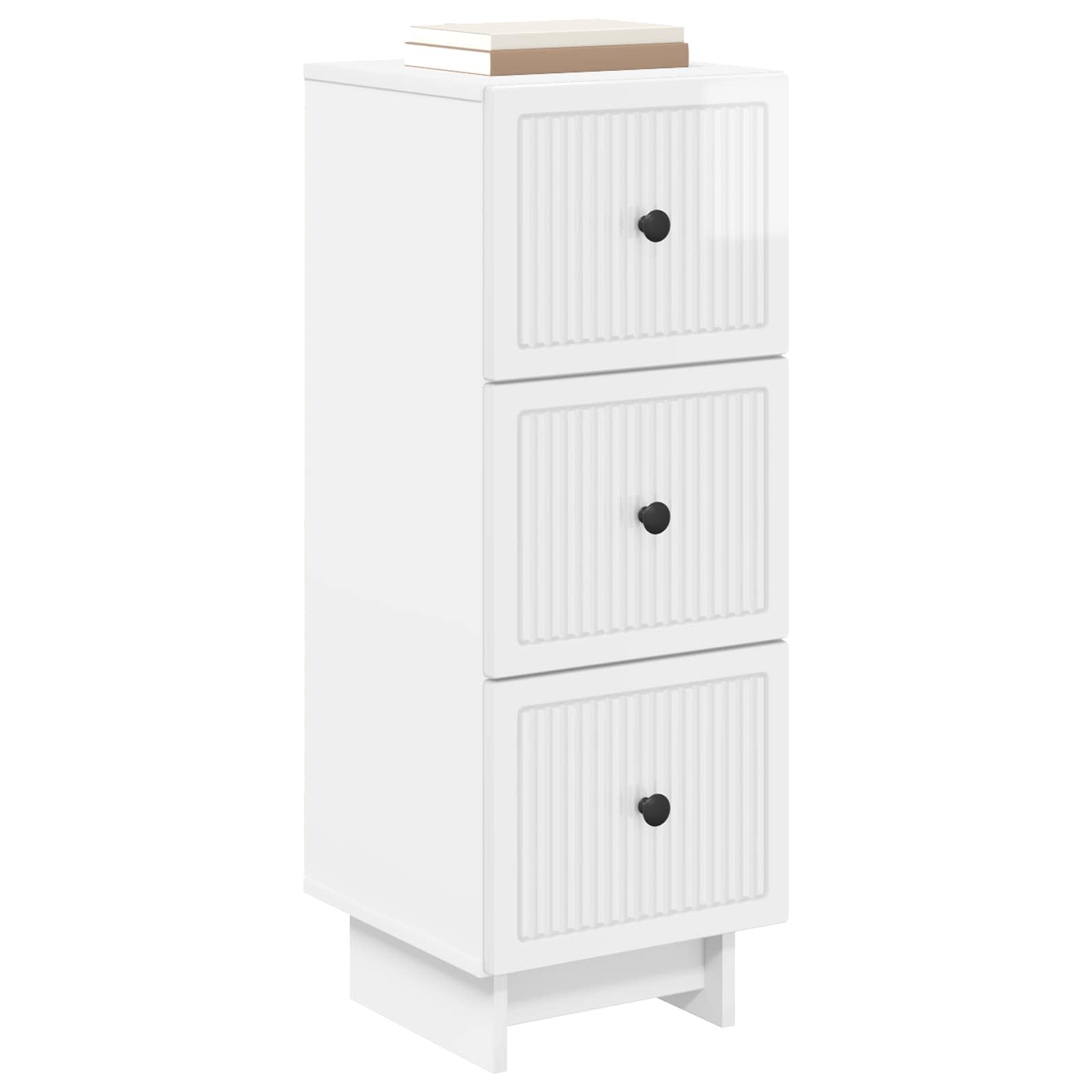 vidaXL Szafka z Szufladami Biały wysoki połysk 33 x 34,5 x 90 cm