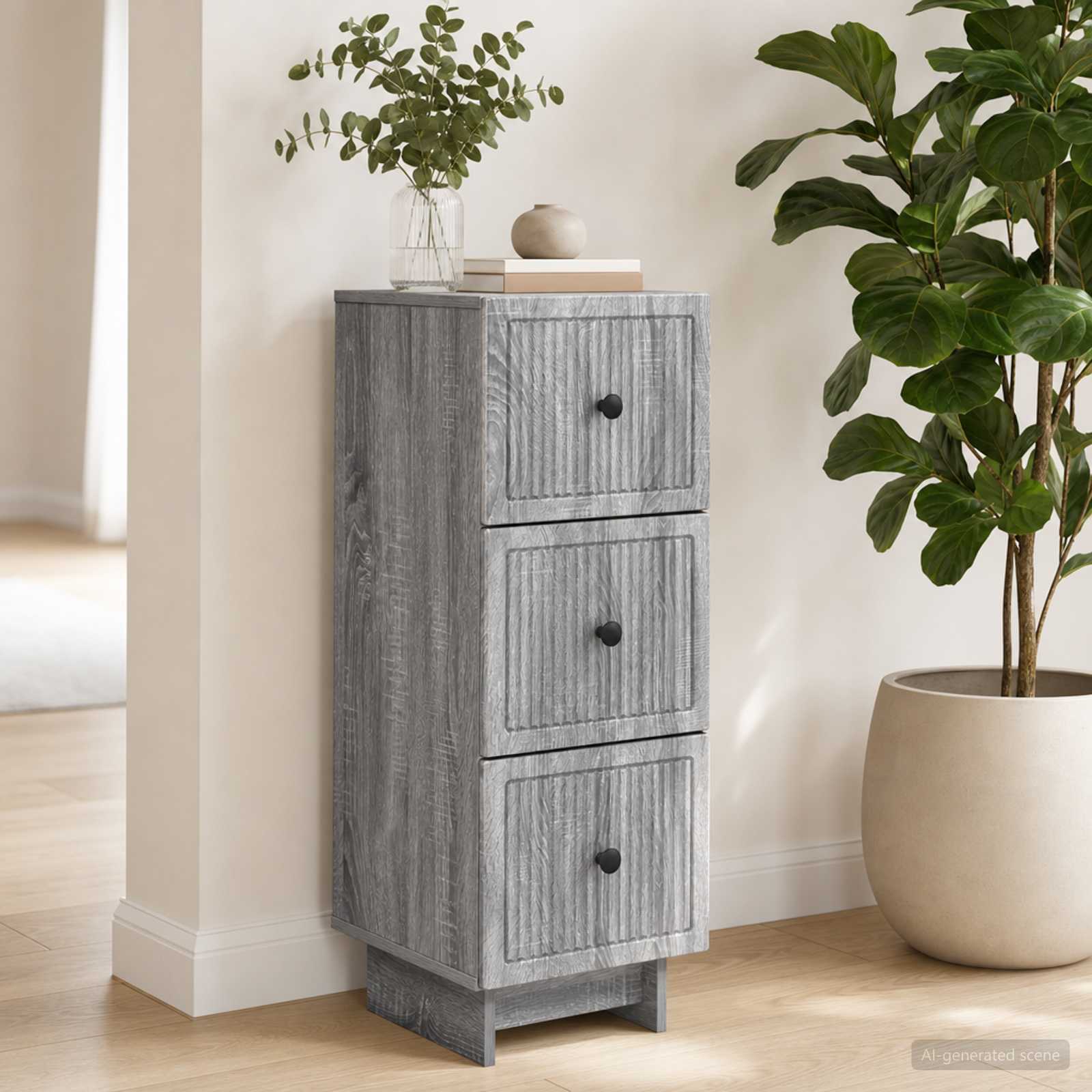 vidaXL Szafka z Szufladami Szary Sonoma 33 x 34,5 x 90 cm